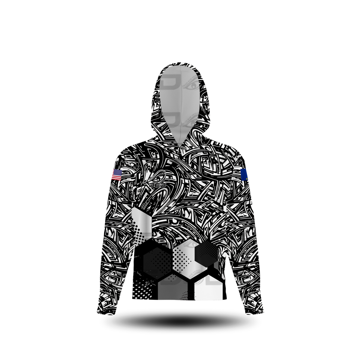 DED Black and White Honey Comb Messy Sun Shirt