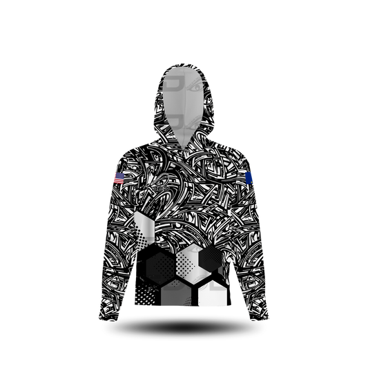 DED Black and White Honey Comb Messy Sun Shirt