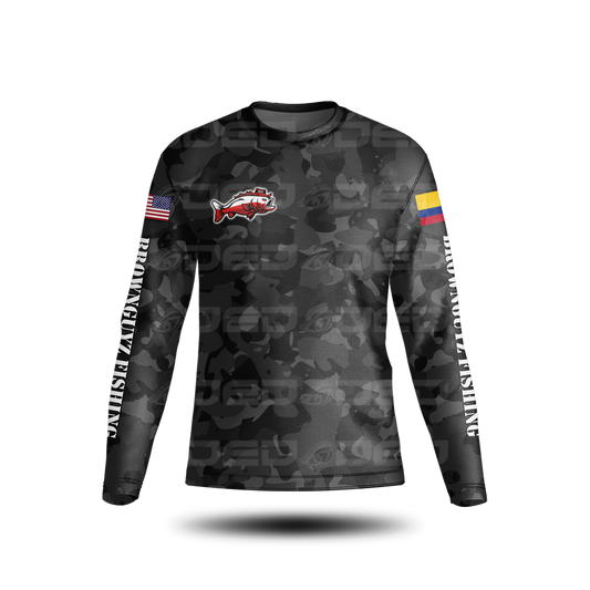 Brownguyz Fishing Camo Round Neck Black Classic Jersey
