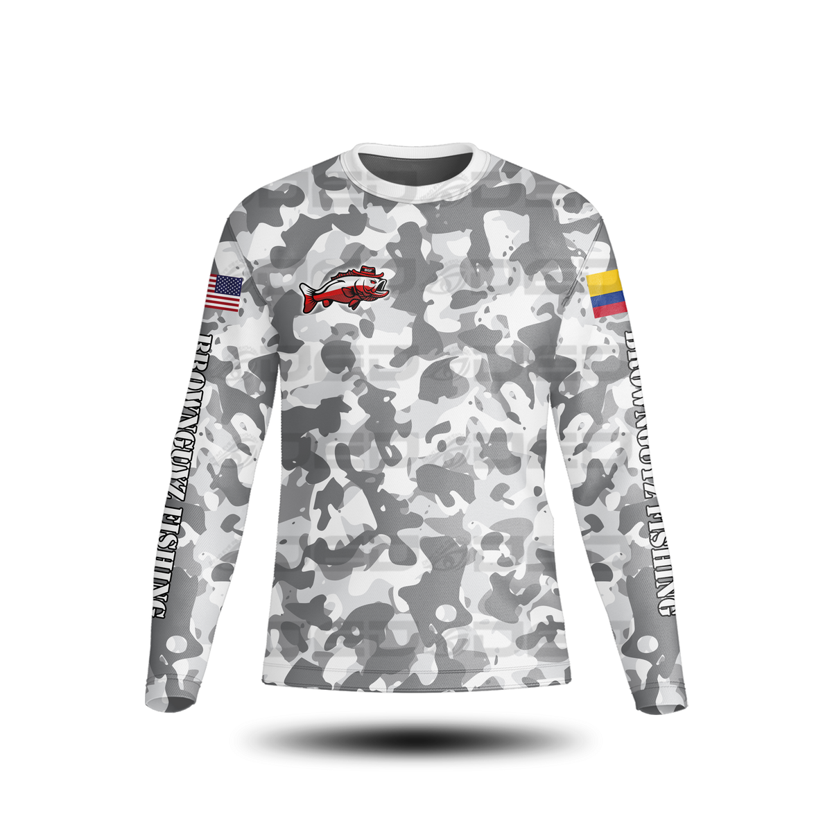 Brownguyz Fishing Camo Round Neck Gray Classic Jersey