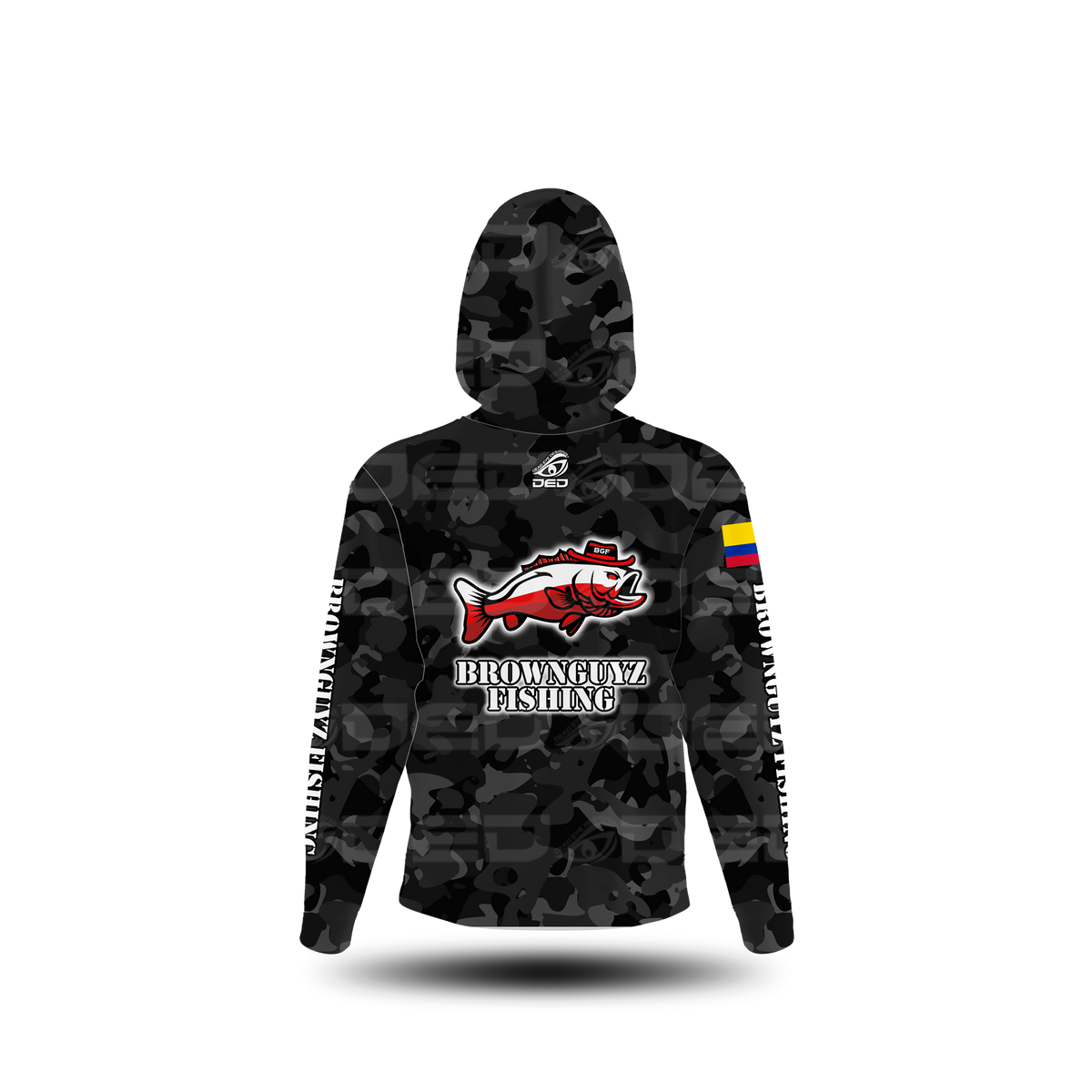 Brownguyz Fishing Camo Black Classic Jersey V1