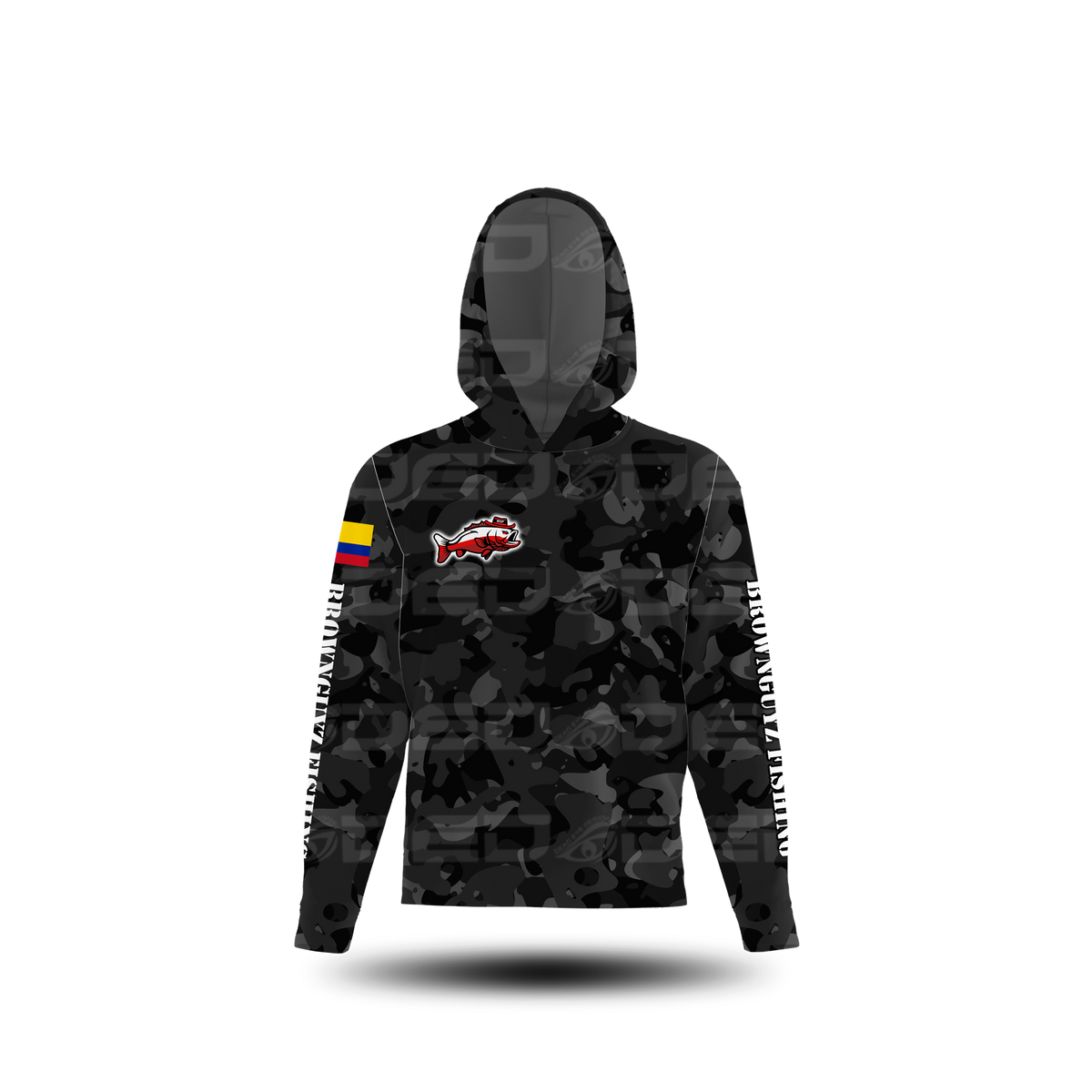 Brownguyz Fishing Camo Black Classic Jersey V1