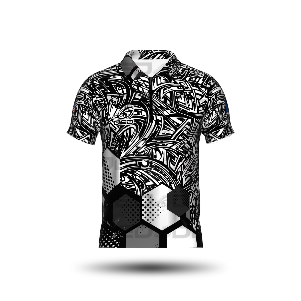DED Black and White Honey Comb Messy Classic Jersey