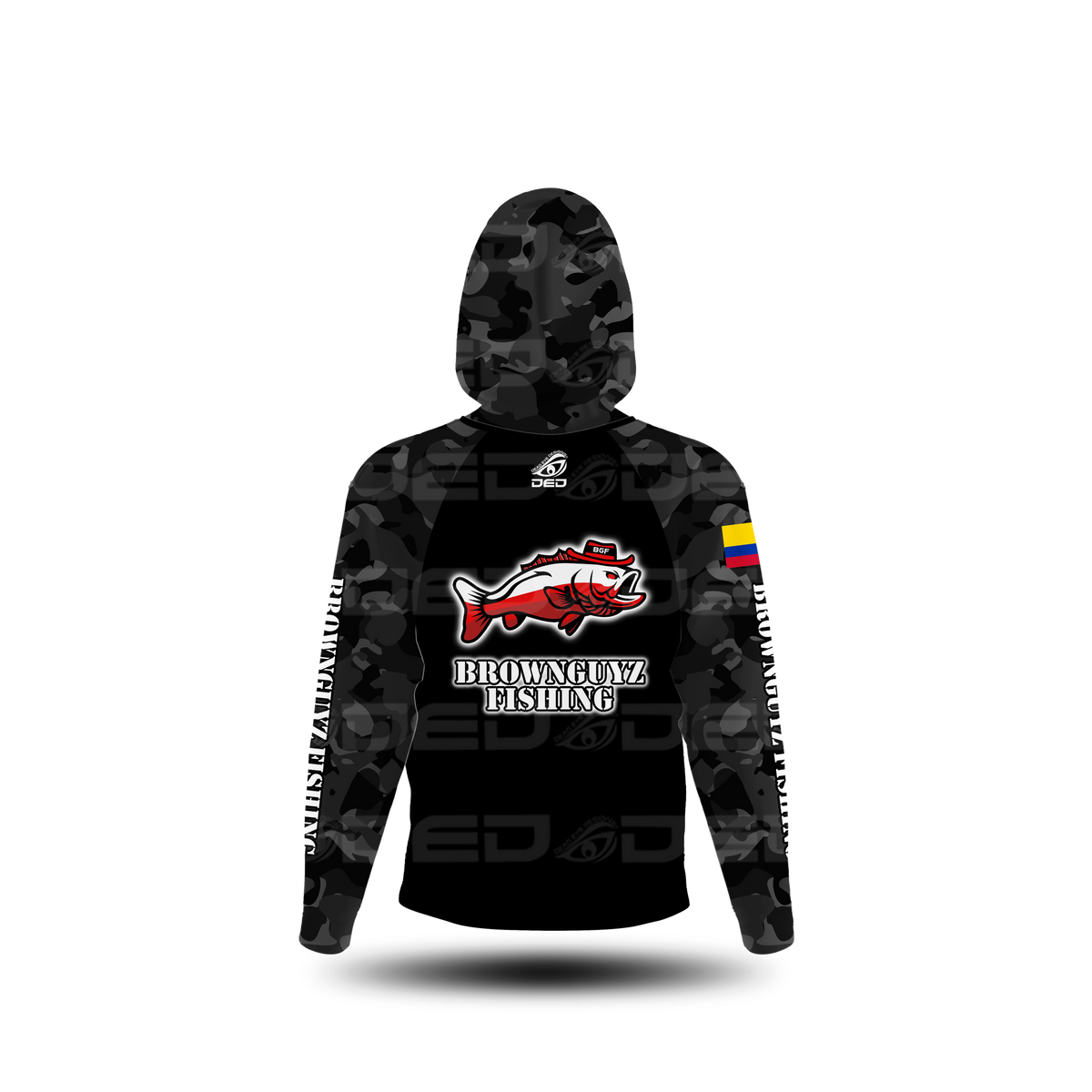 Brownguyz Fishing Plain Camo Black Classic Jersey