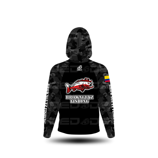Brownguyz Fishing Plain Camo Black Classic Jersey