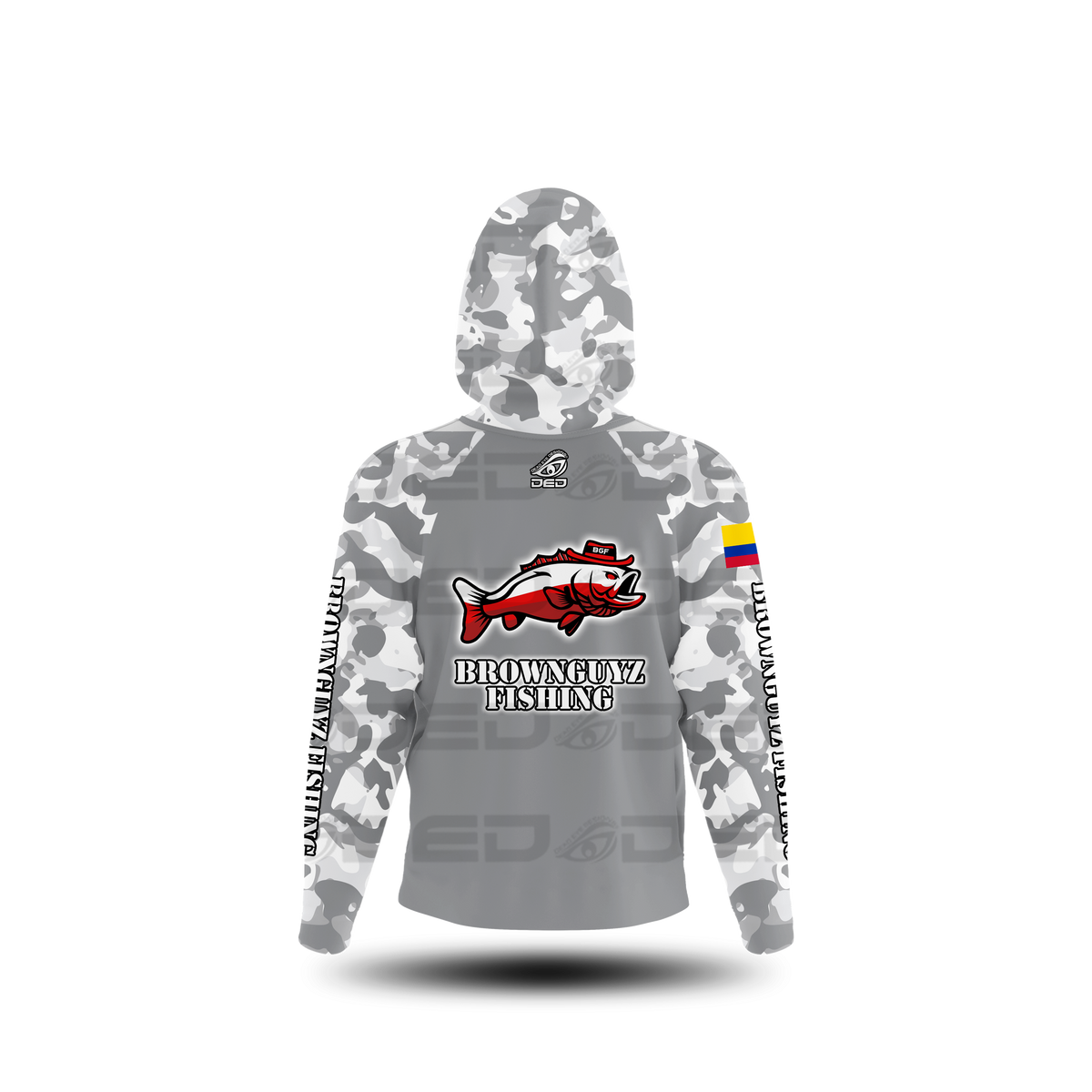 Brownguyz Fishing Plain Camo Gray Classic Jersey