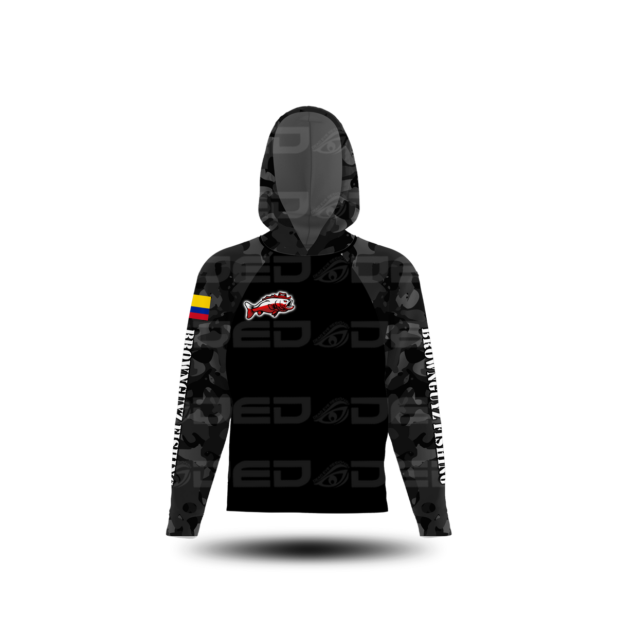 Brownguyz Fishing Plain Camo Black Classic Jersey