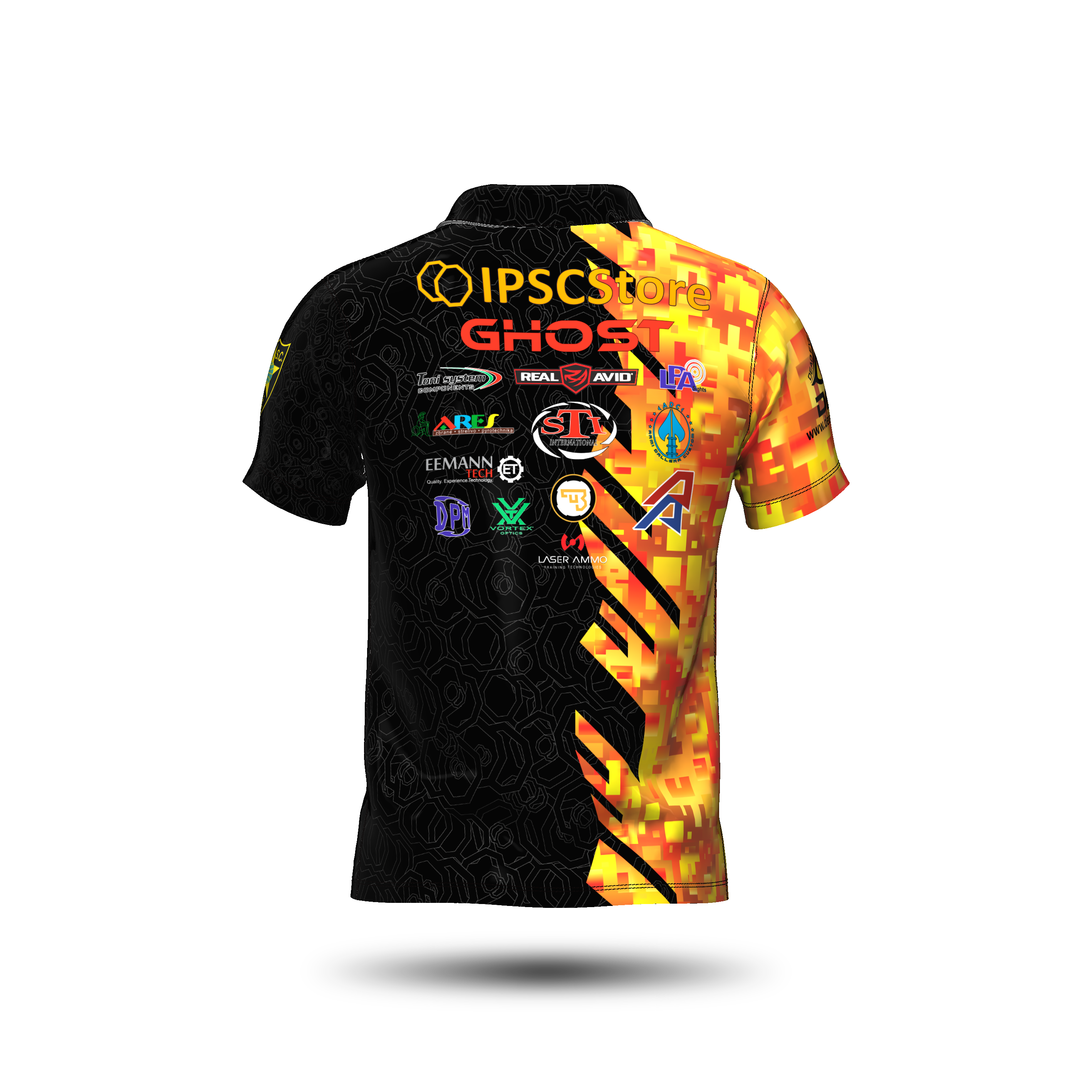 laser orange graphic shirt